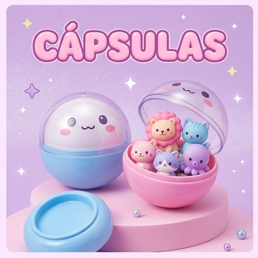 Cápsulas sorpresa kawaii de Lucky Day con maquillaje, skincare, papelería y accesorios sorpresa.