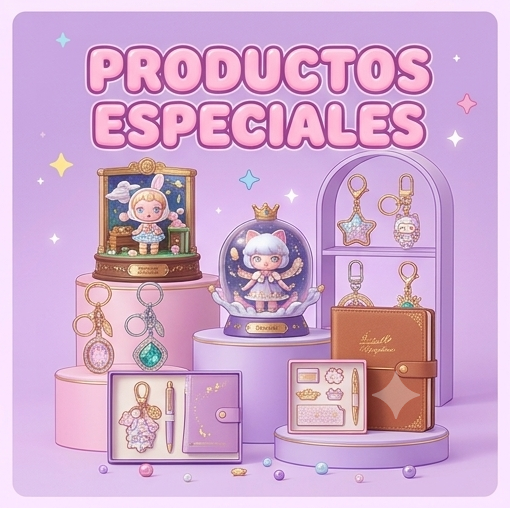 Productos kawaii de Lucky Day: maquillaje, skincare, papelería y accesorios disponibles por separado.
