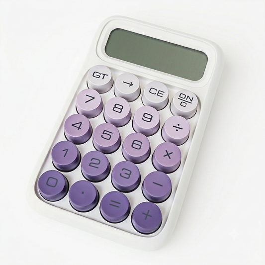 Calculadora Arcoíris Kawaii de diseño colorido para escritorio y papelería disponible en Lucky Day Perú.